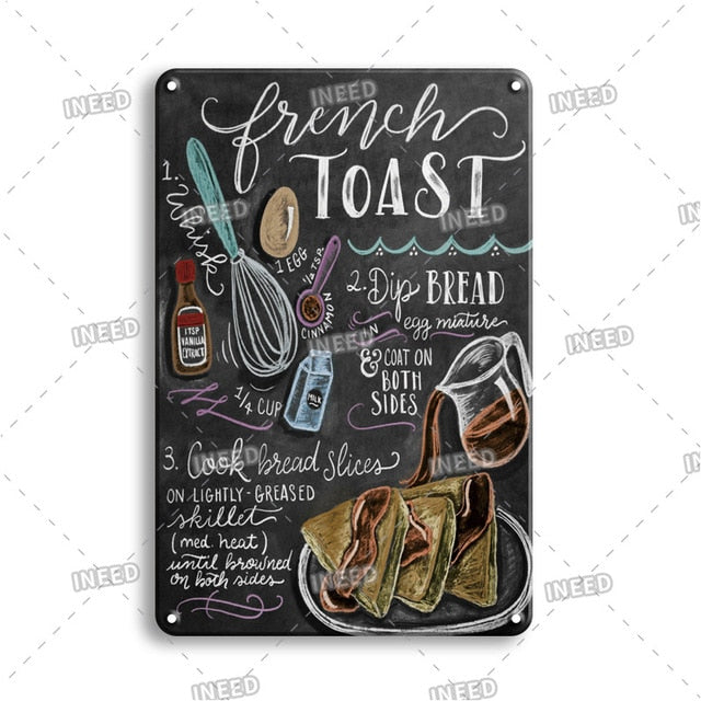 French Toast decorative metal sign