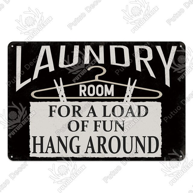 Laundry decorative metal sign
