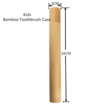 Load image into Gallery viewer, Natural Bamboo Toothbrush Travel Case for Adults and Kids
